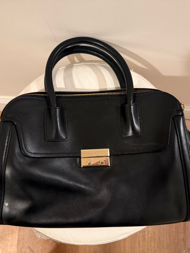 Tory Burch Black Satchel With Gold-Tone Lock